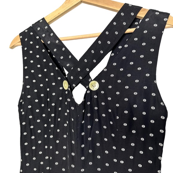 Vintage Express 90s Polka Dot Wide Leg Button Front Jumpsuit - Picture 8 of 13